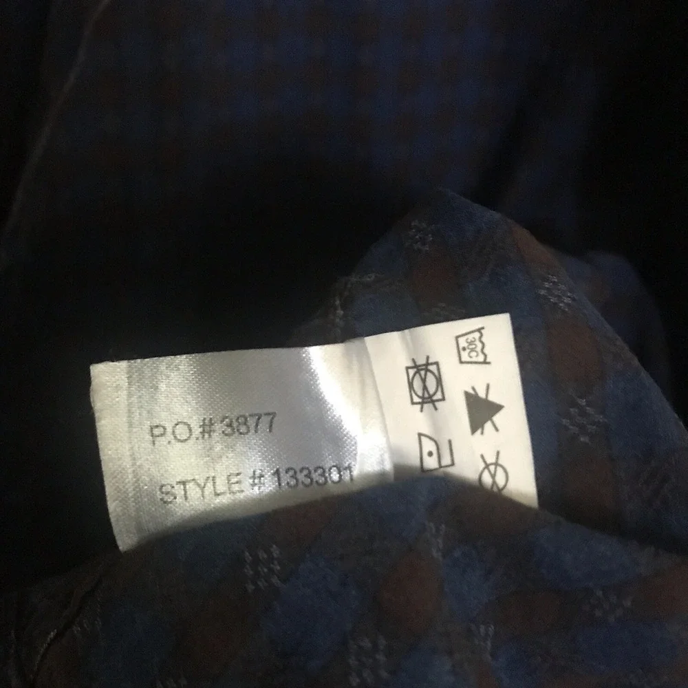 Carbon2Cobalt Shirt XL Mens Blue Brown Plaid Check Button Up Cotton Long Sleeve - Picture 4 of 11